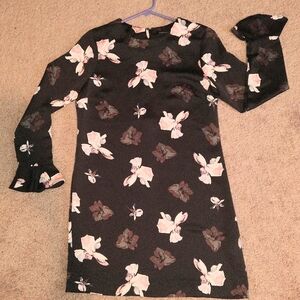 Banana Republic Floral Ruffle-cuff Dress Size 2 Petite